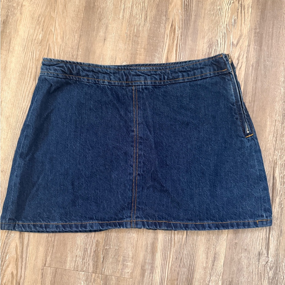Zara Deep Blue Denim Mini Skirt